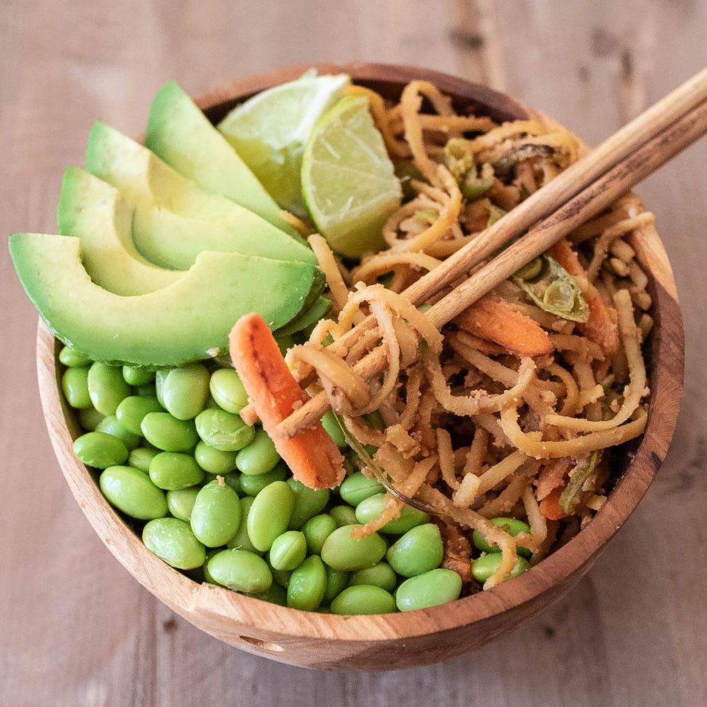 Asian Summer Noodle Bowl with Peanut Dressing